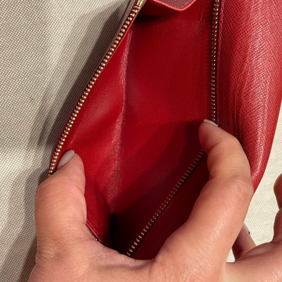 Authentic Prada Saffiano Bow Red Leather Wallet - Picture 11 of 13